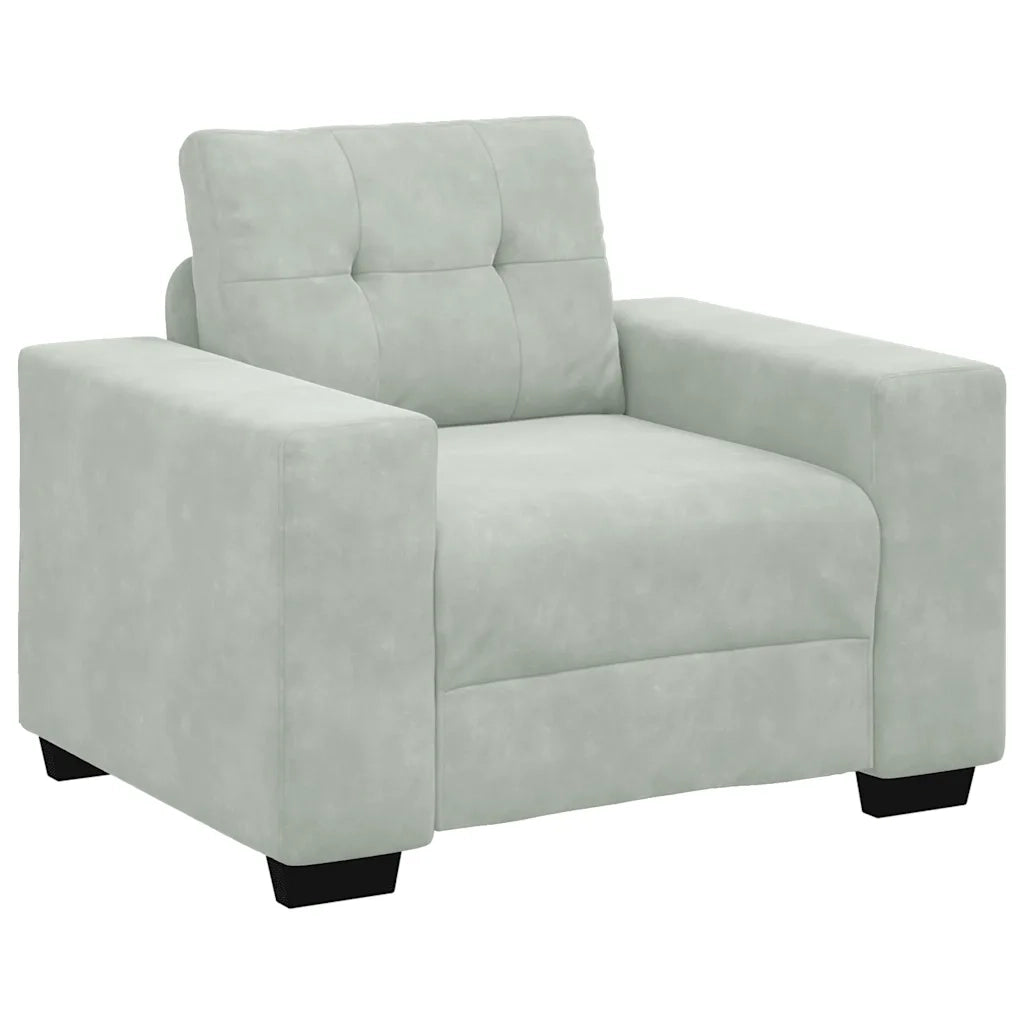 Divano Sedia-Poltrona-Sofa Relax Grigio Chiaro 60 cm Velluto 472890