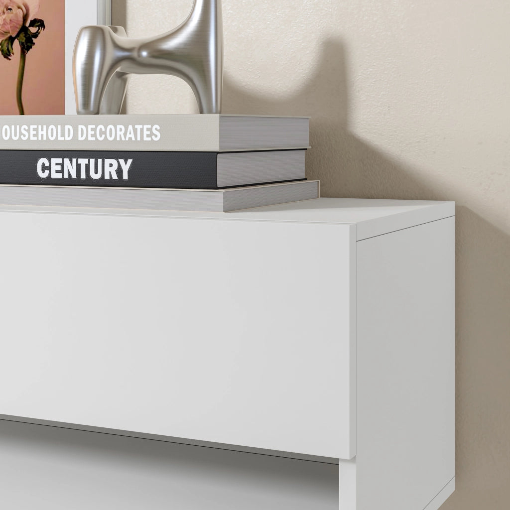 Mobile Porta TV Halmstad da Parete con Ante a Ribalta 180 x 31 x 30 cm - Bianco [en.casa]