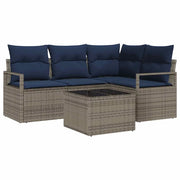 Set di divani 5 pcs Grigio polyrattan