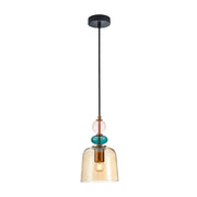 Lampada a sospensione Italux Namos vetro ambra E27 40W