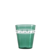 Zafferano Set 4 Bicchieri Tumbler A Pallini in Vetro Borosilicato Soffiato a Mano Colore Verde Lago Design Artigianale Muranese Elegante e Pratico