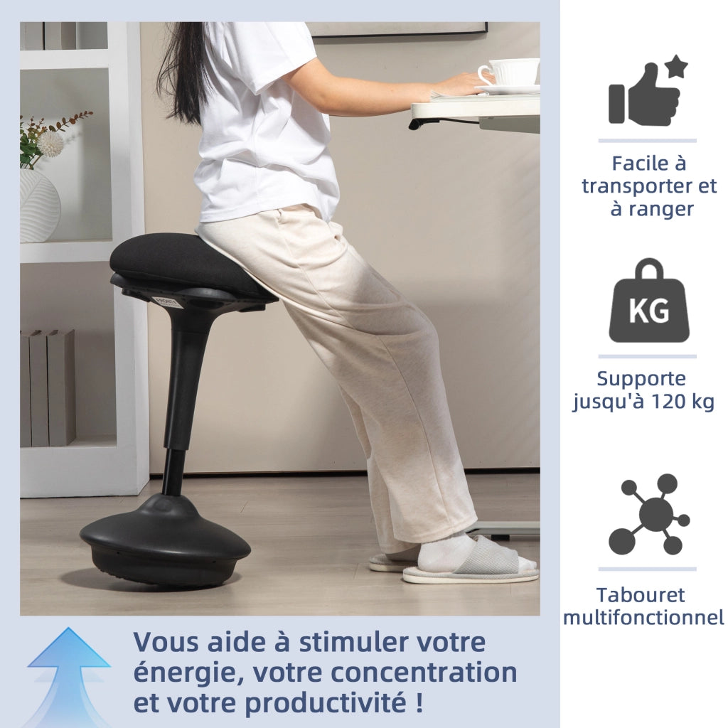 Sgabello da Ufficio Ergonomic ¨C zephmum ¨C Nero 36x36x70-90 cm