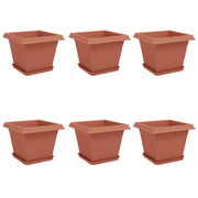 Fioriere | Cassetta per fiori | Vasi per Piante 6 pz Rosso Mattone 28,5 x 28,5 x 22 cm