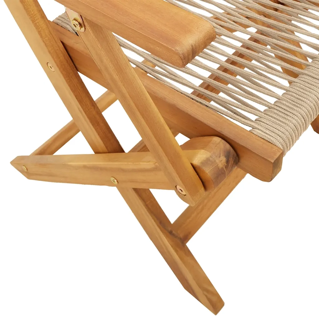 Set da Bistrot 3pz Beige in Polipropilene e Legno Massello 3281879