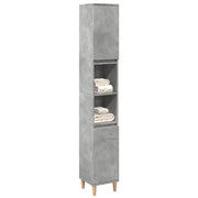 vidaXL Armadietto Bagno Grigio Cemento 30x30x190 cm Legno Multistrato