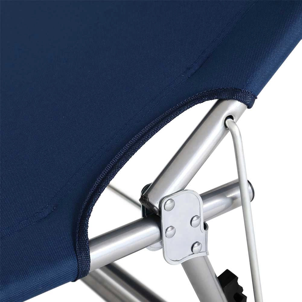 Lettino Prendisole con Tettuccio Parasole Sdraio Mare BLU 3 Posizioni Pieghevole