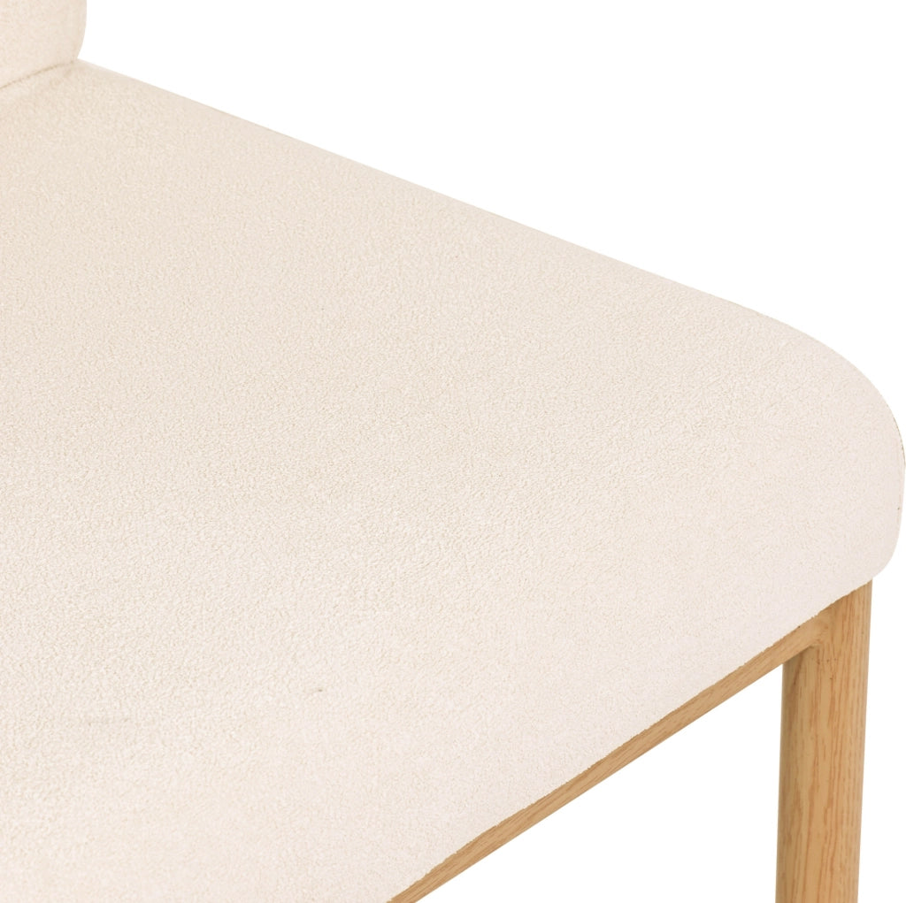 Set di 4 sedie 46x52x80.5 cm con seduta imbottita in sherpa e struttura in metallo beige