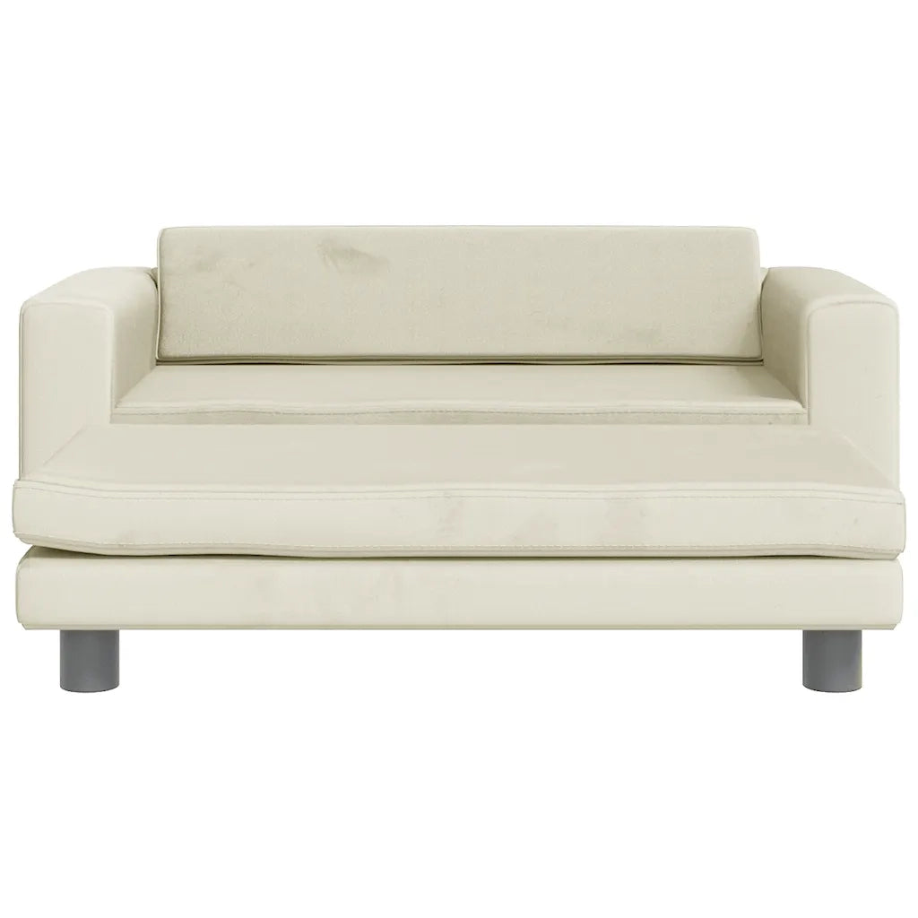 Lettino per Cani con Estensione Crema 100x50x30 cm in Velluto 172025