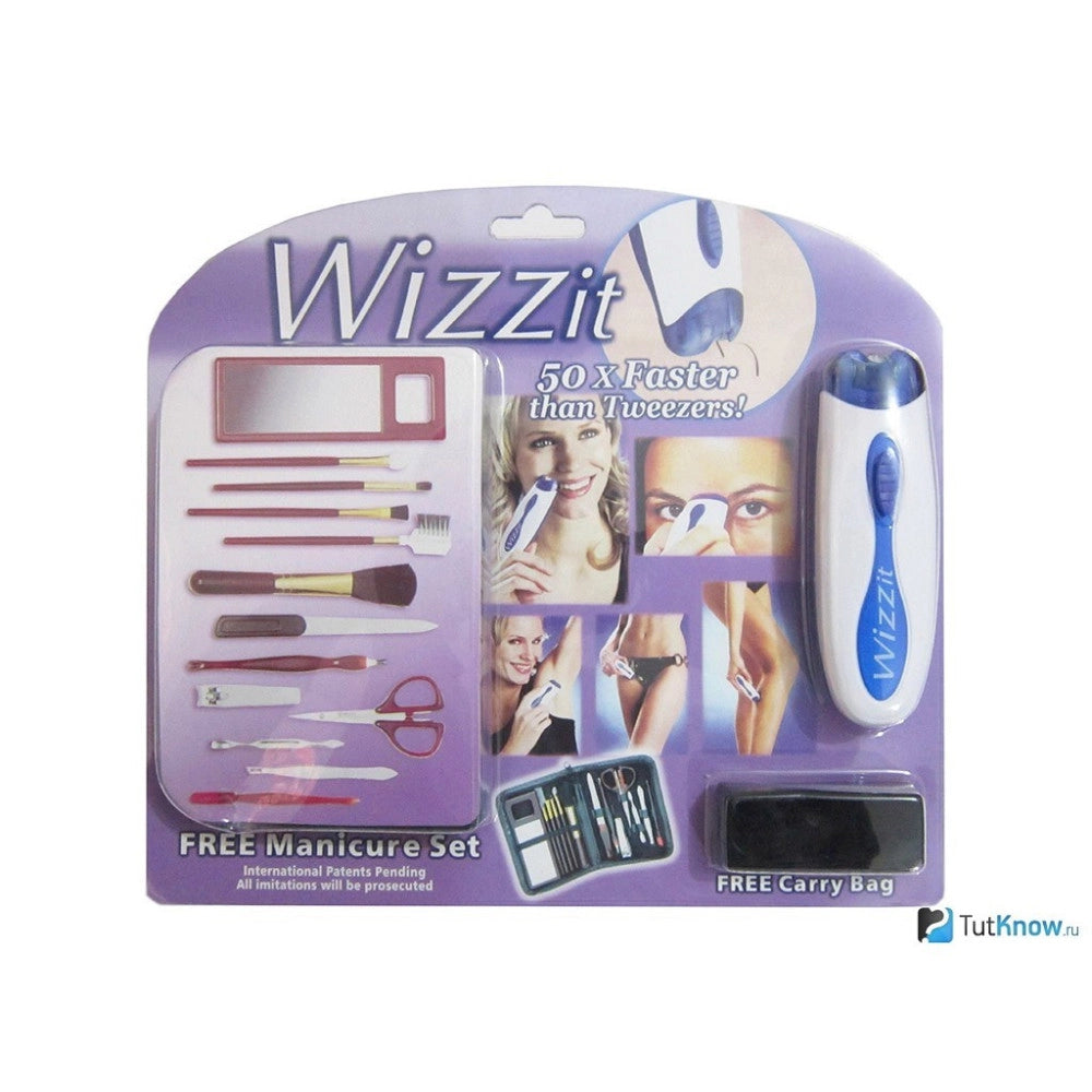 Trade Shop - Epilatore Wizz It Portatile Wizzit Depilatore Donna Kit Manicure Con Astuccio -