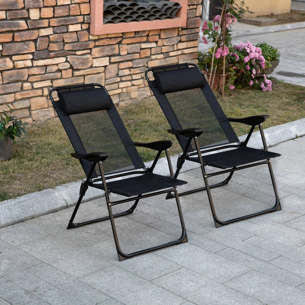 Sedia da pranzo pieghevole con schienale reclinabile ¨C Zephmum ¨C Nero 62x70x109 cm