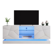Mobile TV con 2 Ante; 2 Vani; Ripiano in Vetro Regolabile e USB per Soggiorno; 160 × 38.5 × 60 cm
