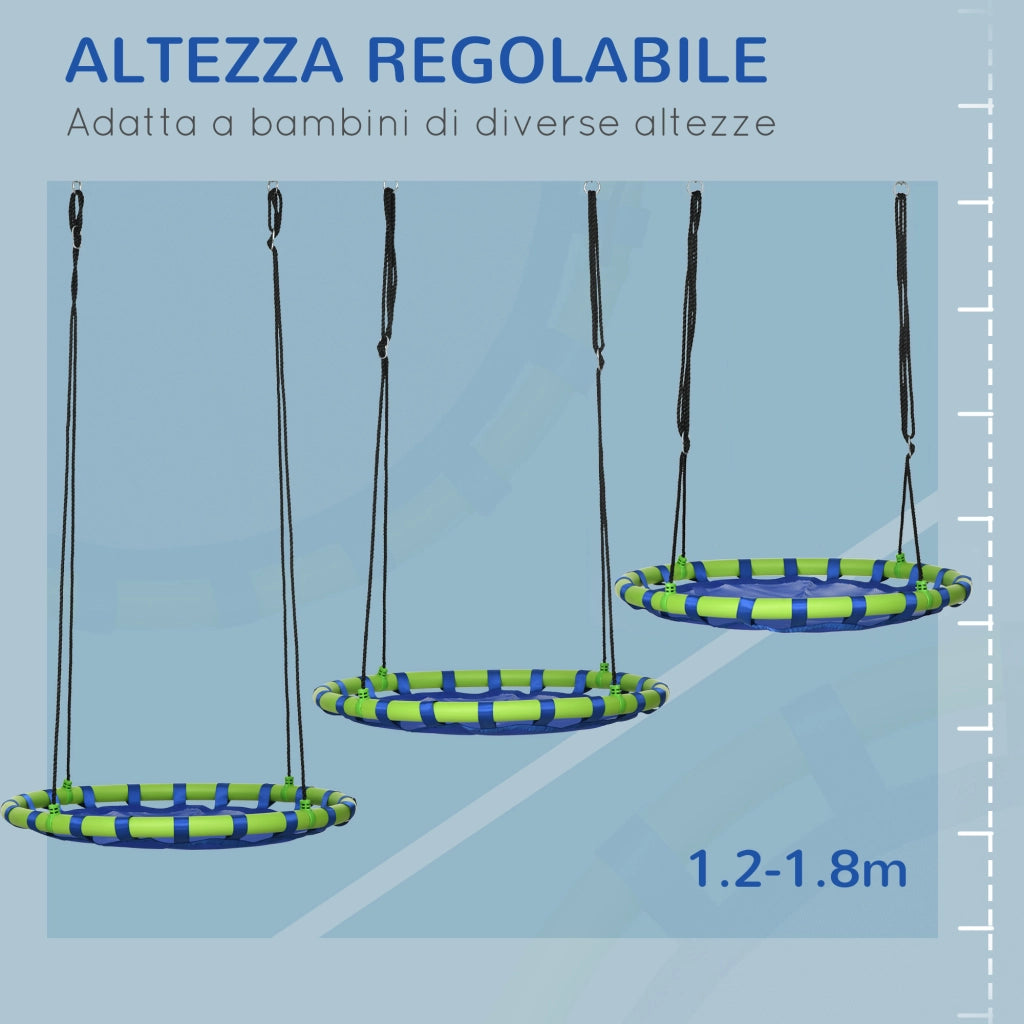 Altalena per Bambini da Giardino ¨C Zephmum ¨C Blu ?100cm Corde Regolabili