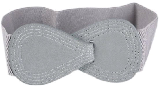 Cinturino per donna - Cinturino elastico - Cinturino ampio - Cinturino con retro boog - Adatto per vita 66-85 cm - Pelle sintetica 5,7 cm larga