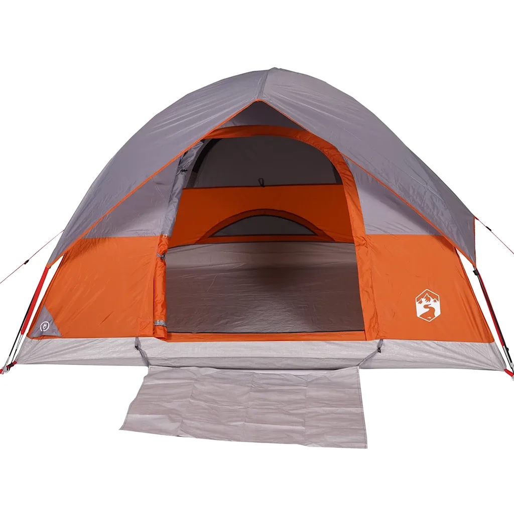 Tenda da Campeggio a Cupola 3 Persone Grigio e Arancione Impermeabile 94697