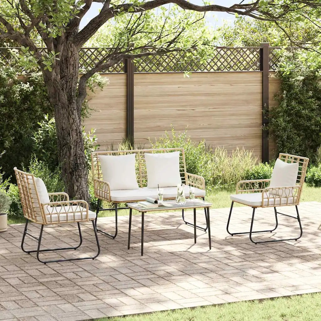 vidaXL Set da Pranzo per Giardino 3 pcs Marrone e Crema