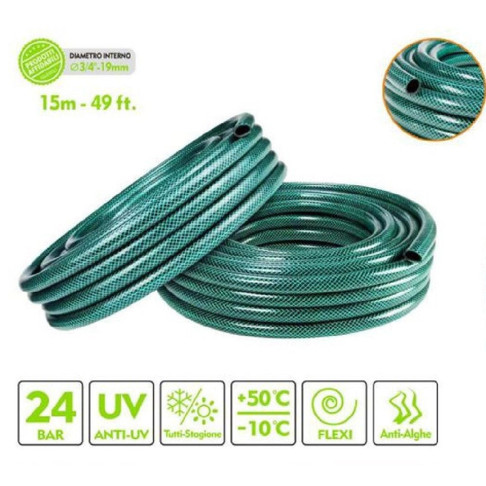 Trade Shop - Tubo Irrigazione Annaffia Giardino Piante Lava Pompa 15 Mt 49ft. ø3/4-19mm 57507 -