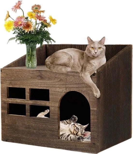 Casa per Gatti - Sostegno per Finestre - Cuscino - Mobili per Gatti - Hout - 47,3 x 35 x 42 cm