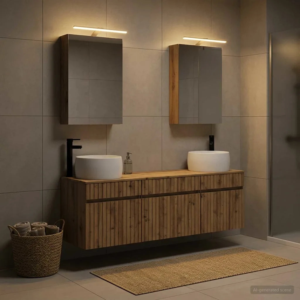 Set di Armadi da Bagno 5 pcs Rovere Artigianale 3406638