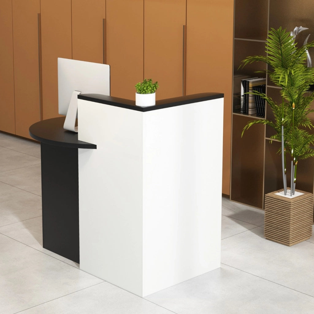 Banco reception frontale con cassetto bloccabile ripiano regolabile, Bancone per vendita al dettaglio per cassa-Scrivanie