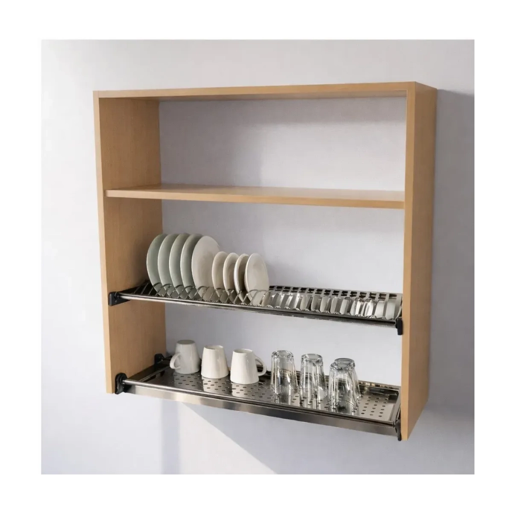 Calandrelli Pensile Scolapiatti H 90 L 80 P 33 cm Faggio