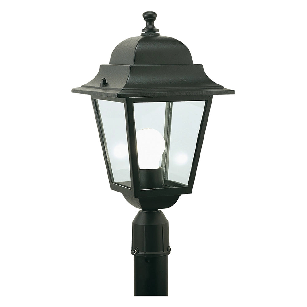 Lanterna Testa-Palo 'Quadrata' 100 W - Cm 41 X  21 X  6 Nero