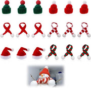 Set di 18 mini cappelli e sciarpe per Natale e feste rossogrinastri decorazione unica per Natale e eventi