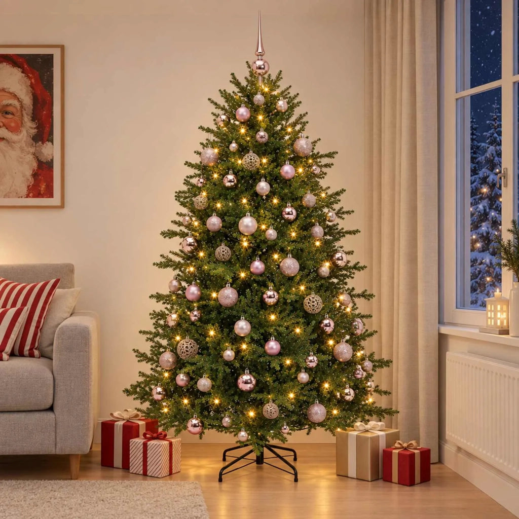 Albero di Natale artificiale con palline 240 cm 300 LED 3466695