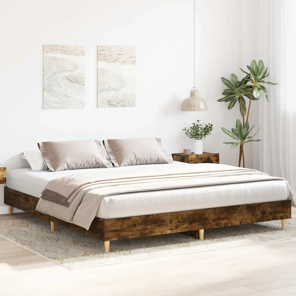Giroletto senza Materasso Rovere Fumo 200x200 cm in Truciolato