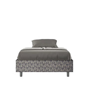 Letto una piazza e mezza con rete imbottito 120x200 tessuto Era 9 blu Azelia