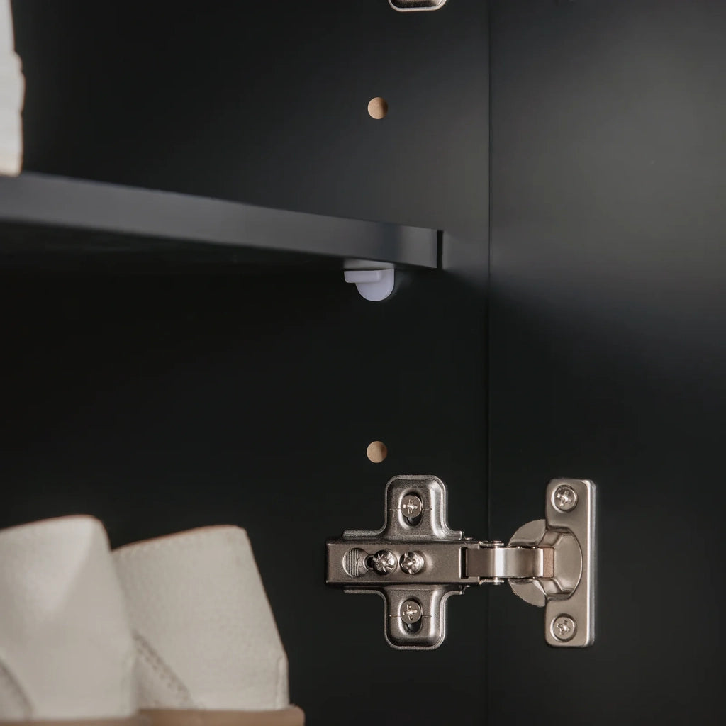 Panca Scarpiera Ingresso Con Seduta, Cassapanca Contenitore Con 2 Ante, 90x34x46cm FSR117-SCH