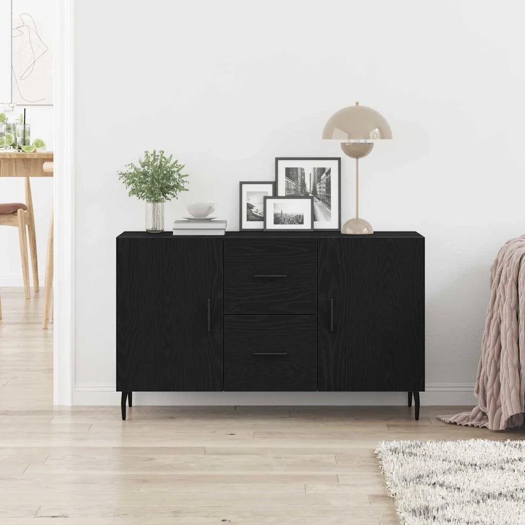 Credenza | Madia | Buffet da pranzo | Armadio da pranzo Rovere Nero 100 x 36 x 60 cm Legno multistrato