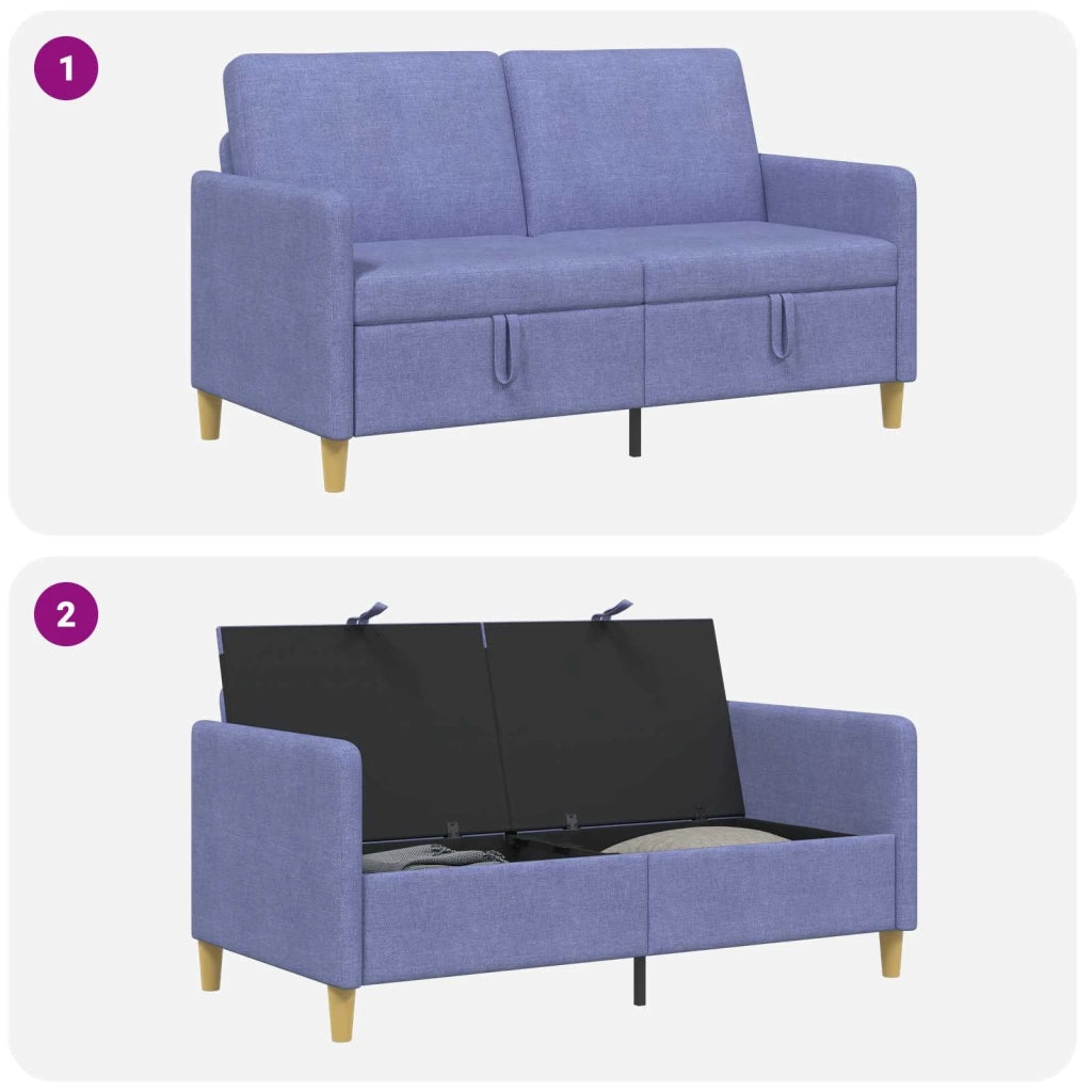 Divano con Storage Blu jeans 152 x 78 x 87 cm Poliestere 42036932