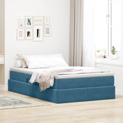 Letto con contenitore e materasso Blu 120 x 190 cm Velluto