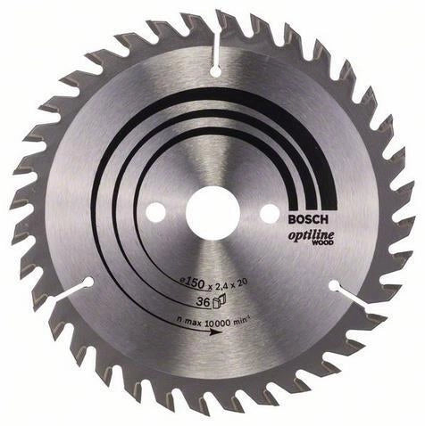 Bosch 2608640593 Optiline Wood Lama per Sega Circolare Legno 150 mm 36 denti ATB 20 mm