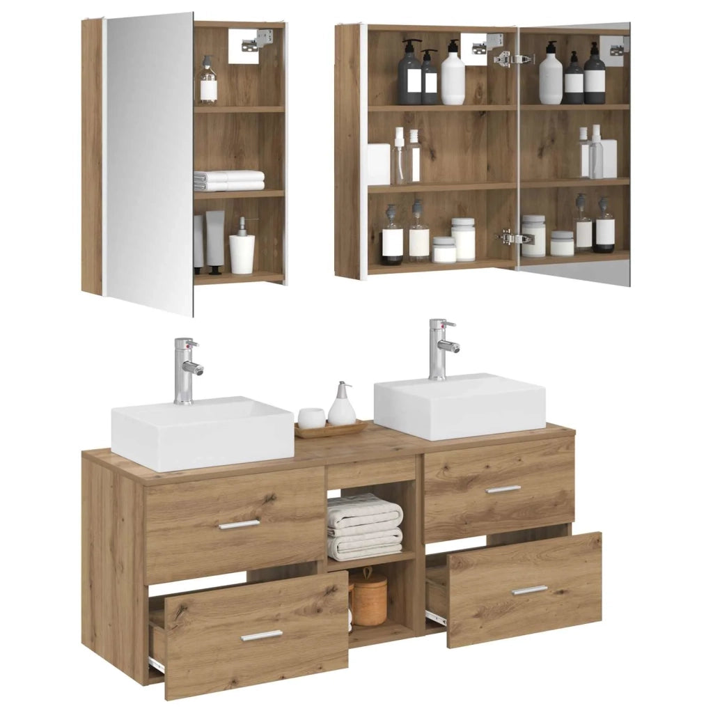 Set di mobili per il bagno 5 pcs Rovere Artigianale 3406814