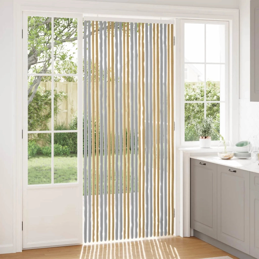 Tenda per insetti in chenille Grigio e Beige 100 x 230 cm 42034467