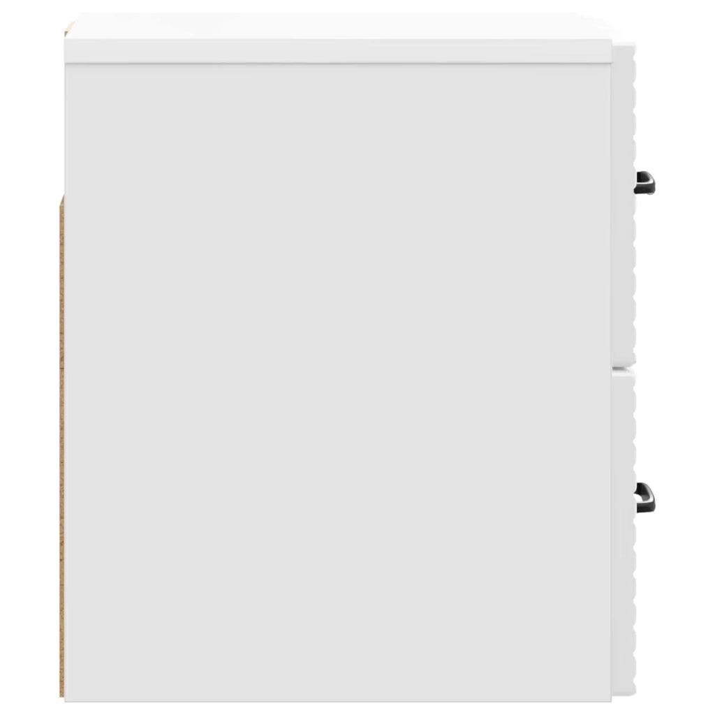 Mobiletto da notte a muro Bianco Lucido 34,5 x 33 x 40 cm 898643