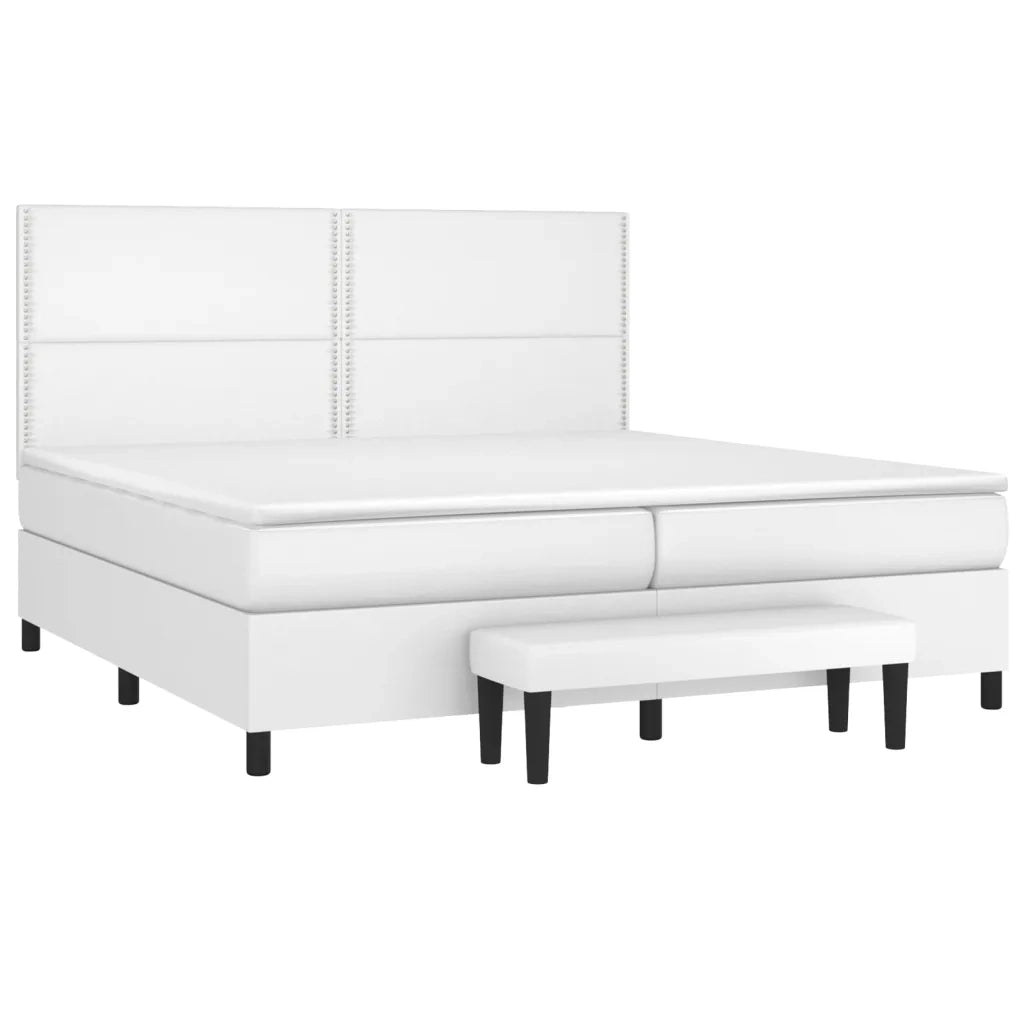 Giroletto a Molle con Materasso Bianco 200x200cm in Similpelle cod mxl 63746