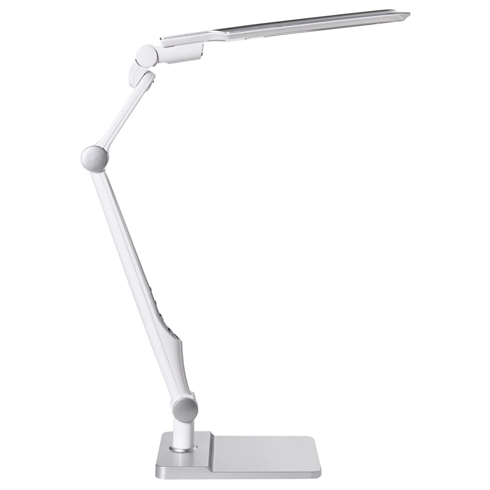 Lampada da tavolo LED per ufficio domestico con braccio regolabile e orientabil dimmer continuo e modalità CCT Colore argento