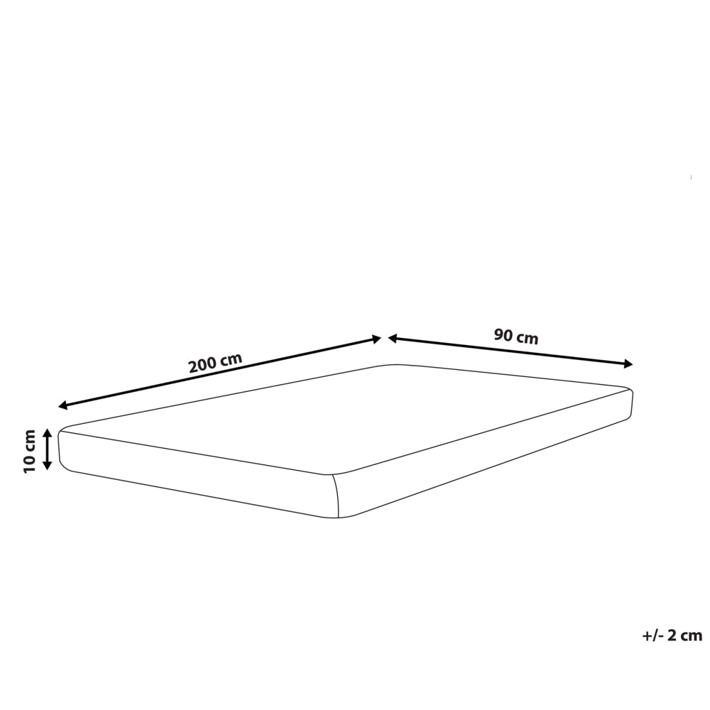 Materasso in schiuma bianca con rivestimento con cerniera a misura 90 x 200 cm UE