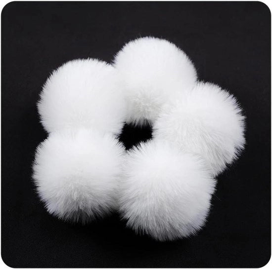 Set di 20 pomponi bianchi di 4 cm per DIY - Decorativo tappeto da parete e porta chiavi