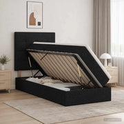 Letto con contenitore LED e materasso Nero 100 x 200 cm Tessuto 3459926