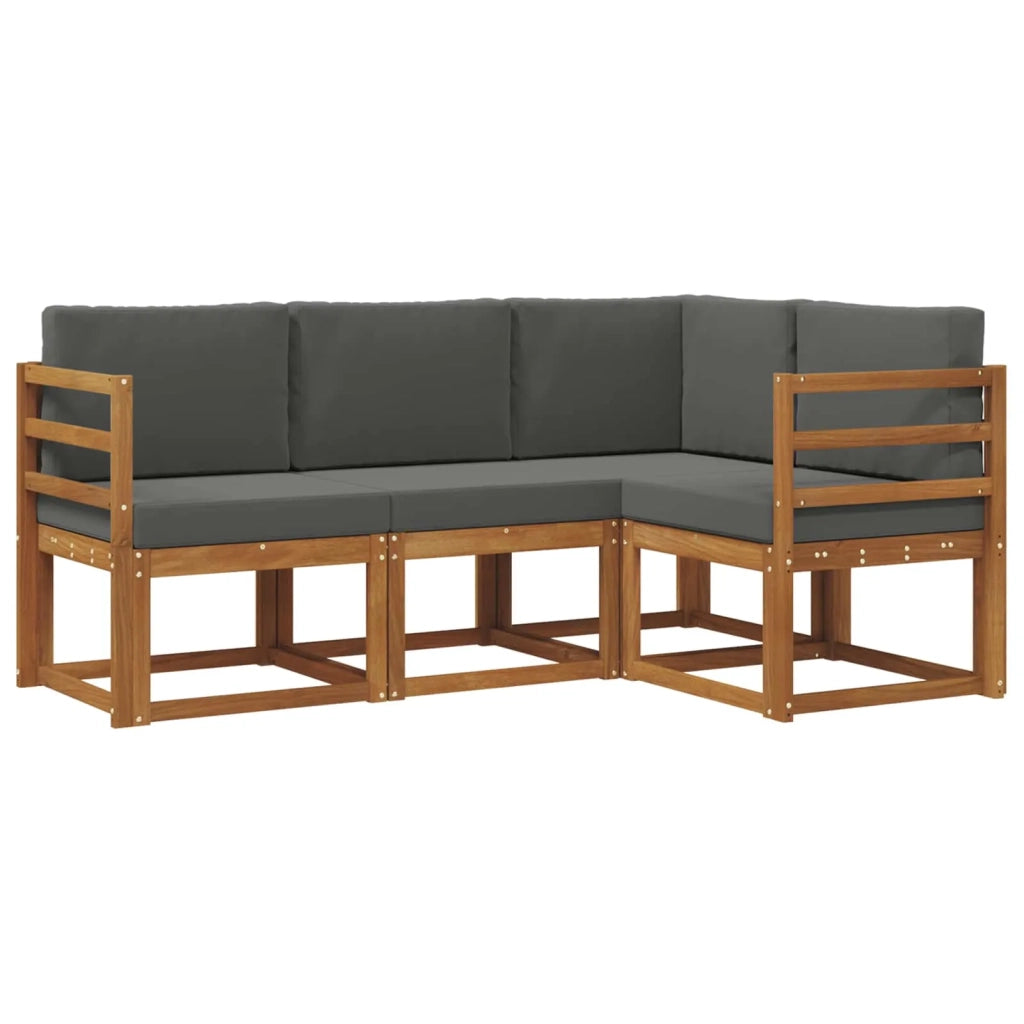 Set di divani da esterno con cuscino 4 pcs Naturale e Antracite