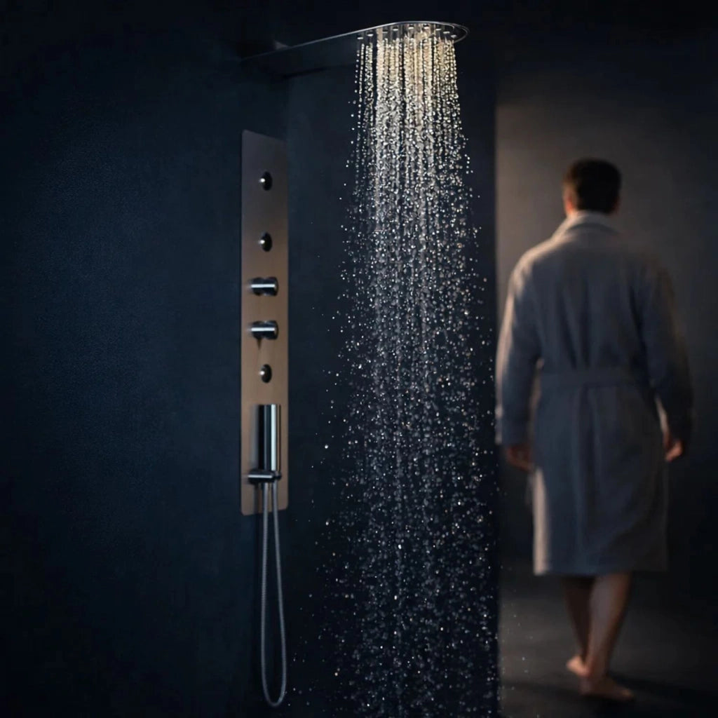 Kit muro da incasso soffione acciaio inox ultrasottile cromato elegante