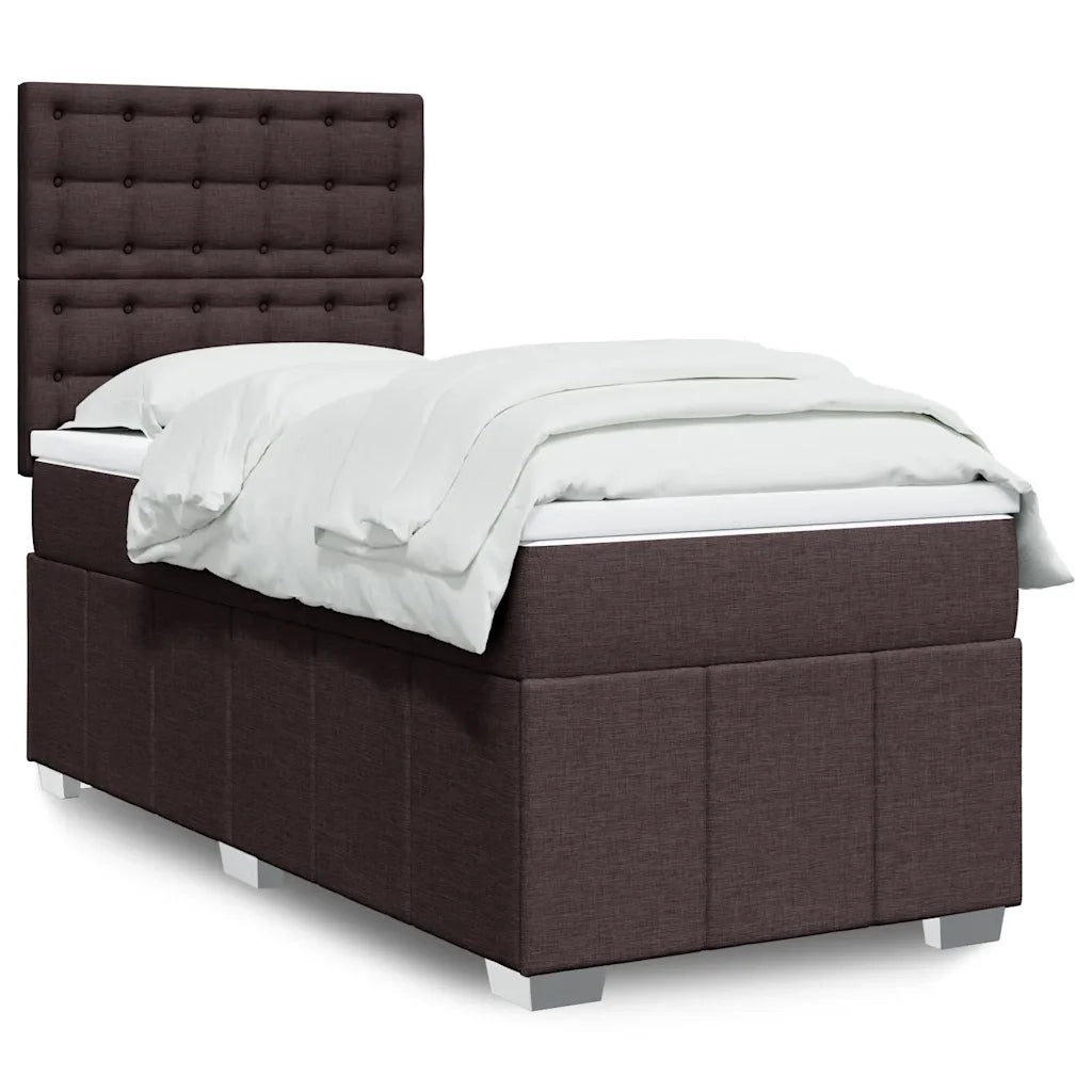 Giroletto a Molle con Materasso Marrone Scuro 90x200 cm Tessuto 3293868