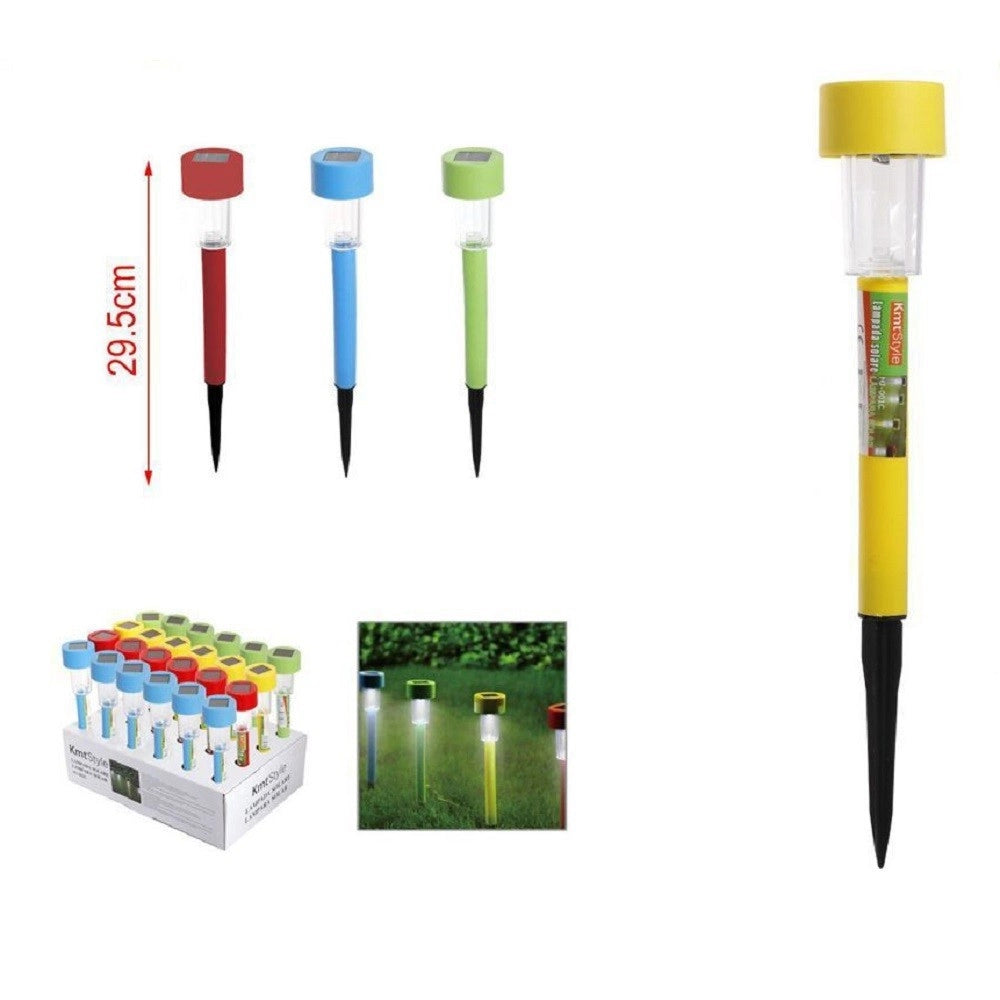 Trade Shop - Set 12 Pz Lampada Solare Led 29,5 Cm A Picchetto Luci Giardino Colorate 2002982 -