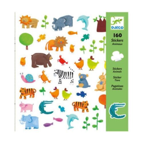 160 Adesivi  Animali,Djeco,Eta 4-7 anni
