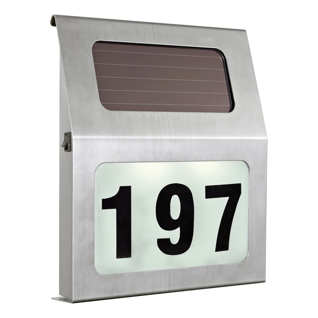Esterno Solare Moderno Orimini Acciaio Grigio 2 Luci Led 0,06W Ip44