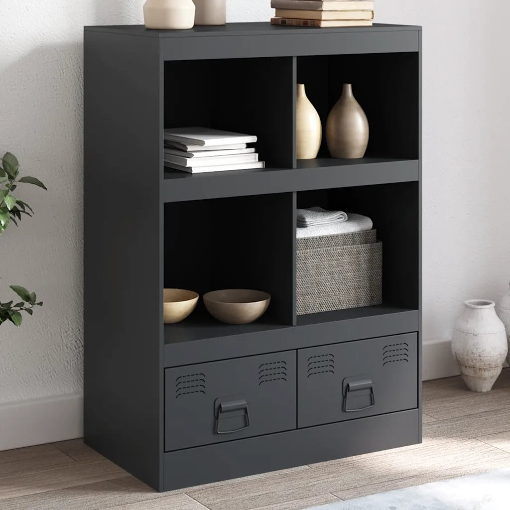 Credenza | Madia | Buffet da pranzo | Armadio da pranzo Antracite 67x39x95 cm in Acciaio