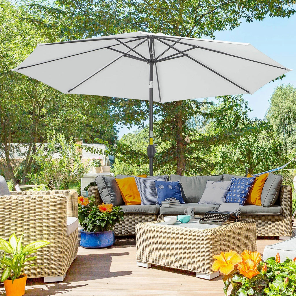 Ombrellone da giardino ¨C zephmum ¨C 3 m bianco metallo polyester